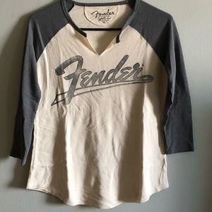 3/4 sleeve Fender guitar shirt